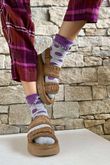Laundry B Terry & Wool Luxury Socks Dotty Amethyst Grey